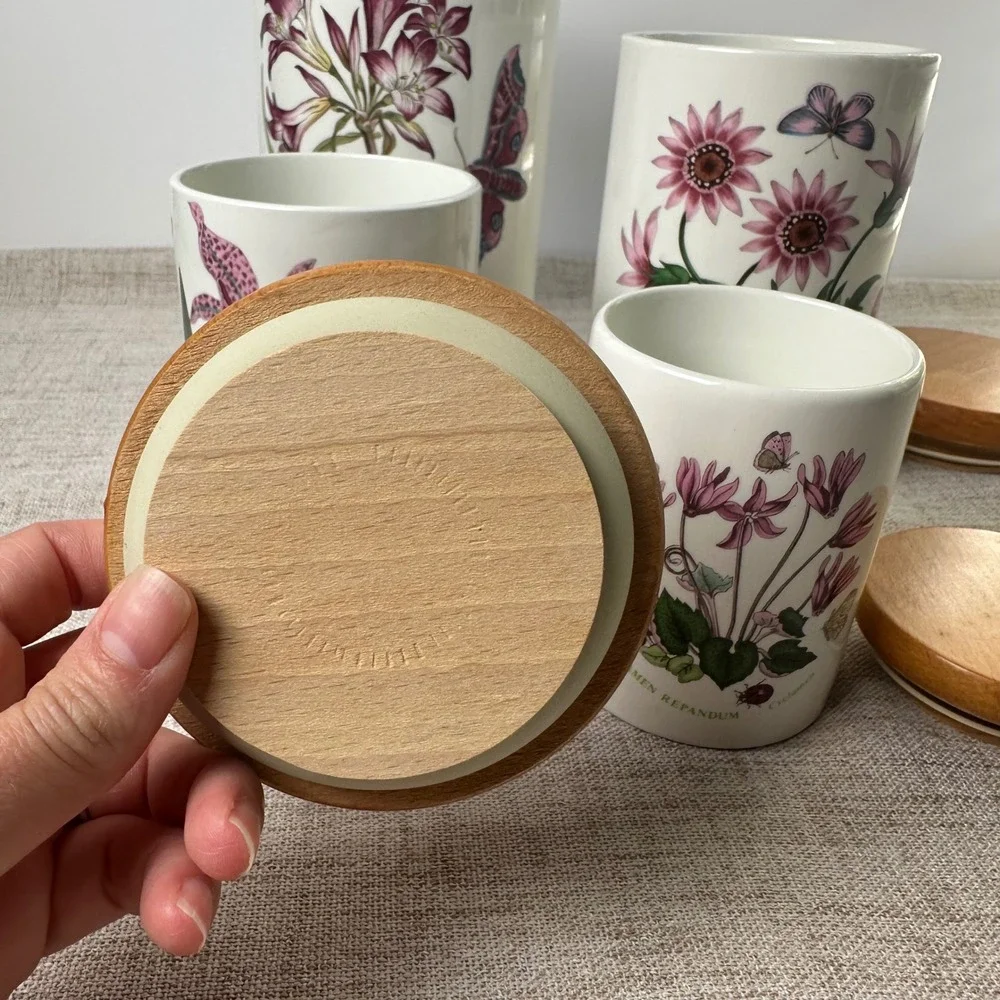Vintage Portmeirion Botanic Garden Ceramic Canister Set of 4 | 1970s